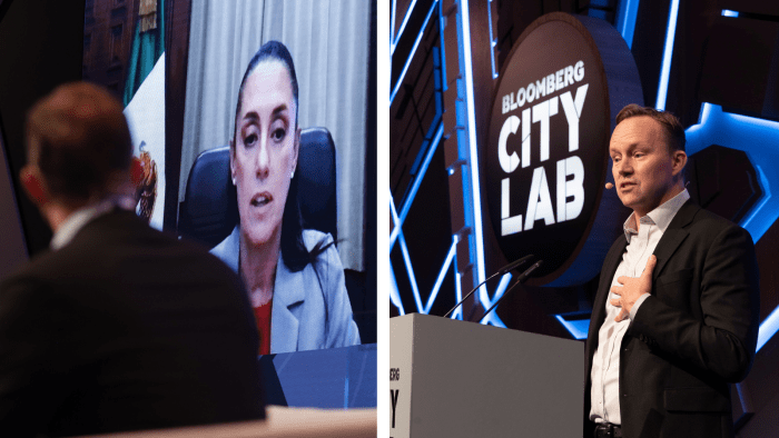 Jim Anderson and Claudia Sheinbaum at CityLab 2022