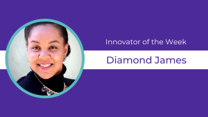 Purple background Celebrates Diamond James as Innovator of the Week