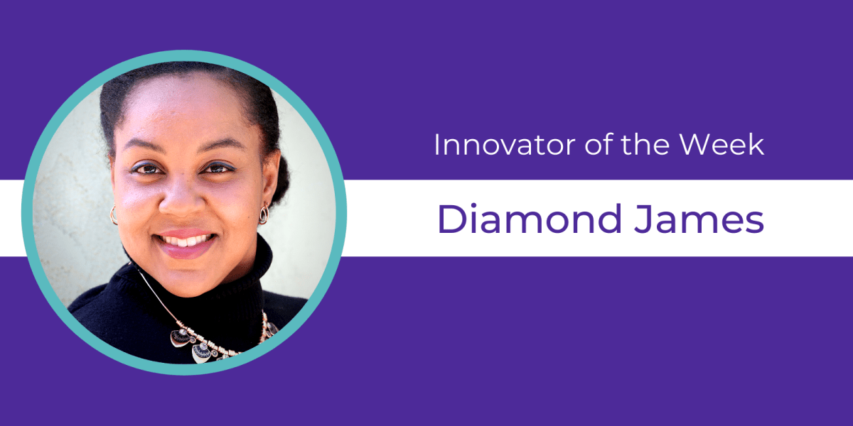 Purple background Celebrates Diamond James as Innovator of the Week