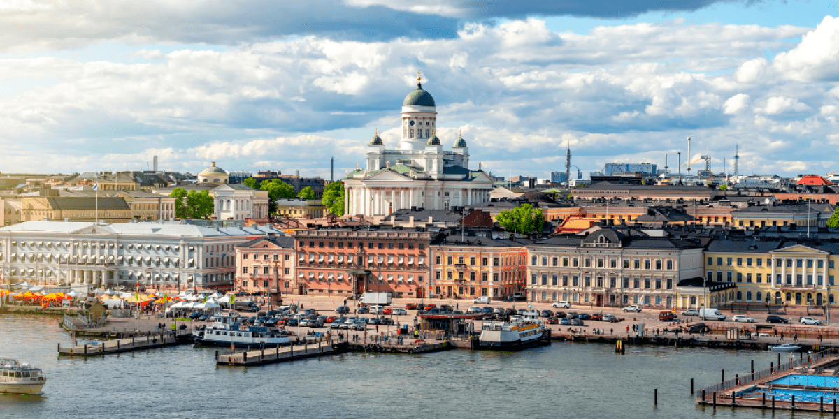 photo showing the skyline of Helsinki, Finland