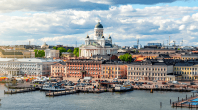 photo showing the skyline of Helsinki, Finland