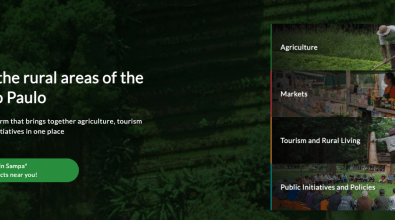 A screenshot of the Sampa+Rural website homepage