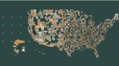 Map highlighting racial inequities across the United States