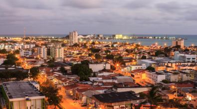 A Night Cityscape A Night Cityscape of Maceió City Taken from Mirador of São Gonçalo after Down