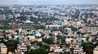 Aerial view of a city, Visakhapatnam, Andhra Pradesh, India